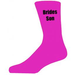 Hot Pink Wedding Socks with Black Brides Son Title Adult size UK 6-12 Euro 39-49