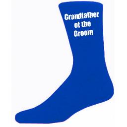 Blue Mens Wedding Socks - High Quality Grandfather of the Groom Blue Socks (Adult 6-12)