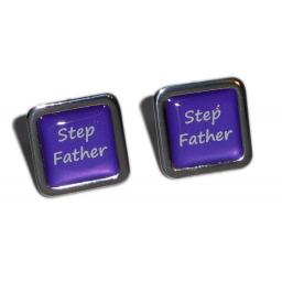 Stepfather Purple Square Wedding Cufflinks