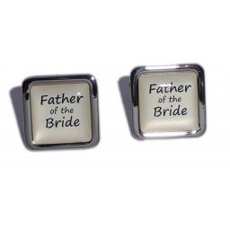Father of the Bride Ivory Square Wedding Cufflinks