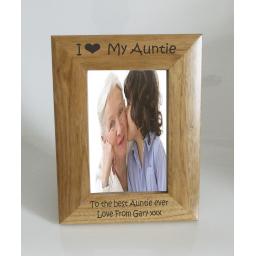 Auntie Photo Frame 4 x 6 - I heart-Love My Auntie 4 x 6 Photo Frame - Free Engraving