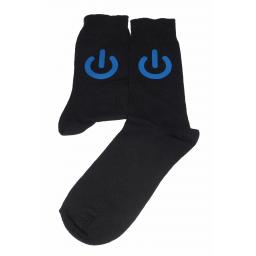 Blue Power Symbol Socks, Great Novelty Gift Socks Luxury Cotton Novelty Socks Adult size UK 6-12 Euro 39-49