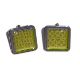 Red Squares On A Green/Yellow Back Ground cufflinks