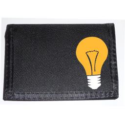 Light Bulb on a Black Nylon Wallet, Funky Birthday, Fathers Day or Christmas Gift