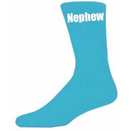 Turquoise Mens Wedding Socks - High Quality Nephew Turquoise Socks (Adult 6-12)