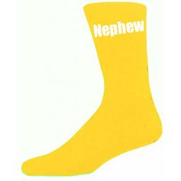 Yellow Mens Wedding Socks - High Quality Nephew Yellow Socks (Adult 6-12)