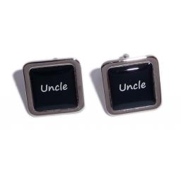 Uncle Black Square Wedding Cufflinks