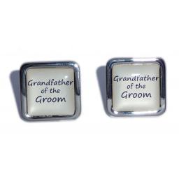 Grandfather of the Groom Ivory Square Wedding Cufflinks