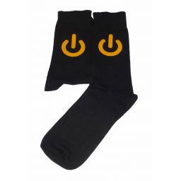 Yellow Power Symbol Socks - Great Novelty Gift Socks Luxury Cotton Novelty Socks Adult size UK 6-12 Euro 39-49