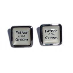 Father of the Groom Ivory Square Wedding Cufflinks