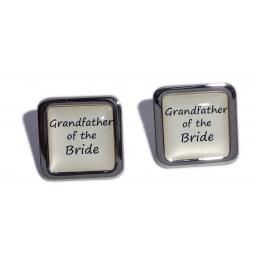 Grandfather of the Bride Ivory Square Wedding Cufflinks