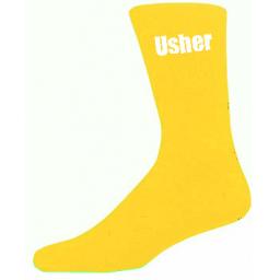 Yellow Mens Wedding Socks - High Quality Usher Yellow Socks (Adult 6-12)