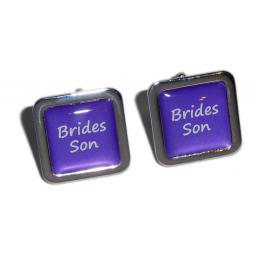 Brides Son Purple Square Wedding Cufflinks