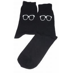 White Glasses Socks, Great Novelty Gift Socks Luxury Cotton Novelty Socks Adult size UK 6-12 Euro 39-49