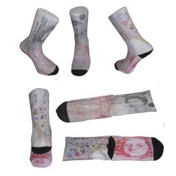 50 Pound Note (50) Design Novelty Socks - Great Novelty Socks Mens, Ladies Socks (Adult Size 6-12)