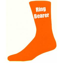 Orange Mens Wedding Socks - High Quality Ring Bearer Orange Socks (Adult 6-12)