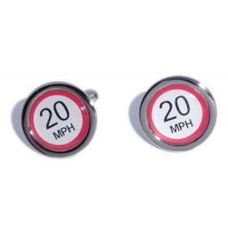 20 MPH Speed Sign cufflinks