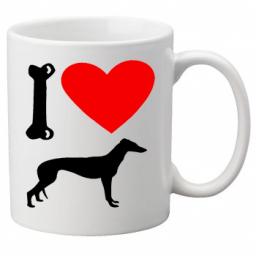 I Love Grey Hound Dogs on a Quality Mug, Birthday or Christmas Gift Great Novelty 11oz Mug