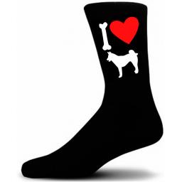 Mens Black Novelty Husky Socks- I Love My Dog Socks Luxury Cotton Novelty Socks Adult size UK 5-12 Euro 39-49