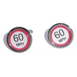60 MPH Speed Sign cufflinks