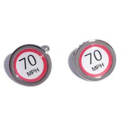 70 MPH Speed Sign cufflinks