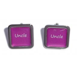 Uncle Hot Pink Square Wedding Cufflinks