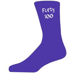 Purple Flirty 100 Birthday Celebration Socks, Lovely Birthday Gift Great Novelty Socks for that Special Birthday Celebration