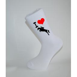 I Love Horse Riding White Socks, Great Socks for the sportsman, Adults 6-12