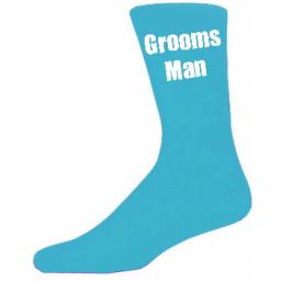 Turquoise Mens Wedding Socks - High Quality Groomsman Turquoise Socks (Adult 6-12)