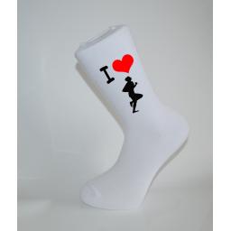 I Love Running White Socks, Great Socks for the sportsman, Adults 6-12