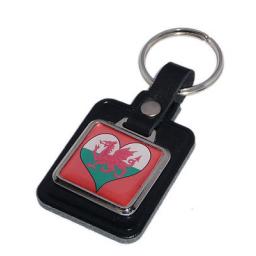 Welsh Dragon In Heart Key Ring