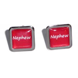 Nephew Red Square Wedding Cufflinks