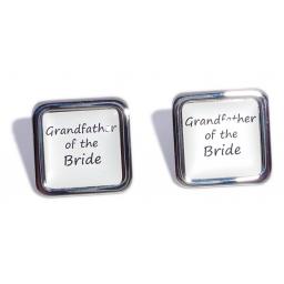 Father of the Bride White Square Wedding Cufflinks