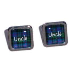 Uncle Blue Tartan Square Wedding Cufflinks