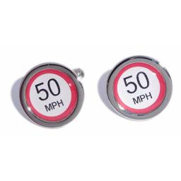 50 MPH Speed Sign cufflinks