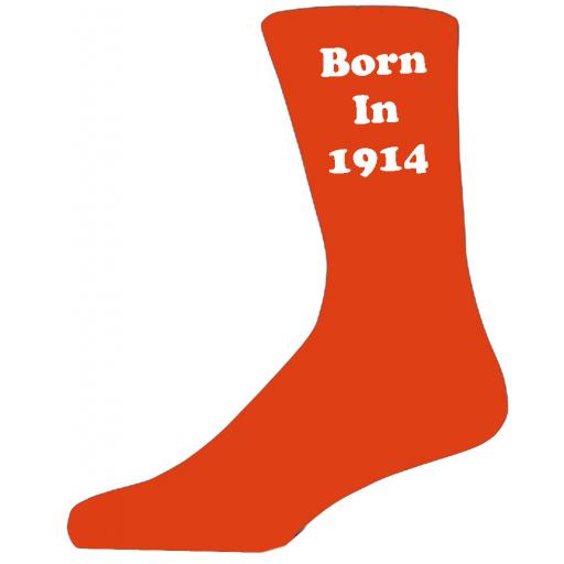 Born In 1914 Orange Socks, Celebrate Your Birthday A Great Pair Of Novelty Socks For That Special Day