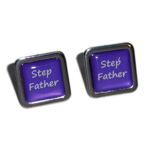Stepfather Purple Square Wedding Cufflinks
