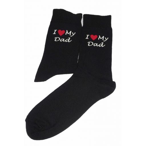 I Love My Dad Socks, Great Novelty Gift Socks Luxury Cotton Novelty Socks Adult size UK 6-12 Euro 39-49