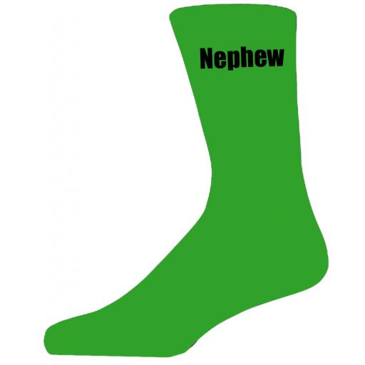 Green Wedding Socks with Black Nephew Title Adult size UK 6-12 Euro 39-49