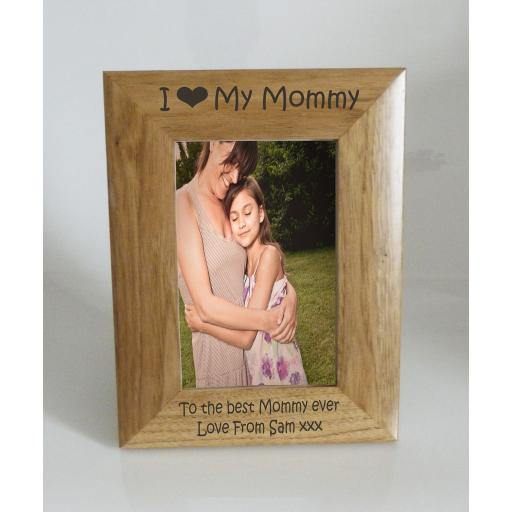 Mommy Photo Frame 4 x 6 - I heart-Love My Mommy 4 x 6 Photo Frame - Free Engraving