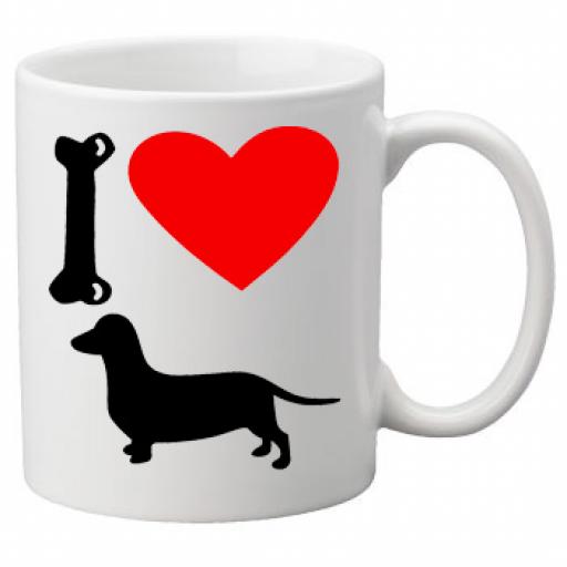 I Love Daschund Dogs on a Quality Mug, Birthday or Christmas Gift Great Novelty 11oz Mug