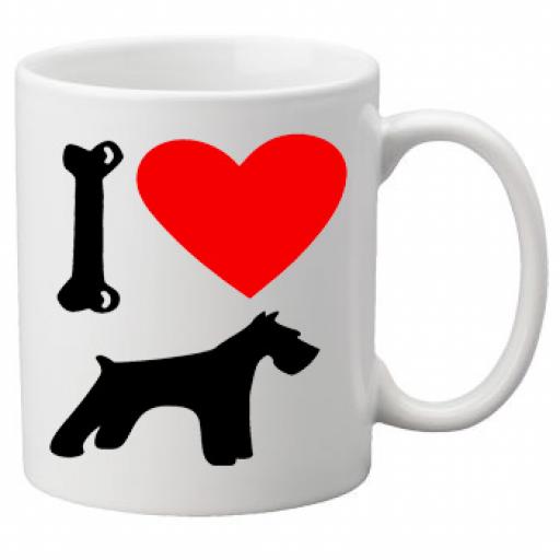 I Love Schnauzer Dogs on a Quality Mug, Birthday or Christmas Gift Great Novelty 11oz Mug