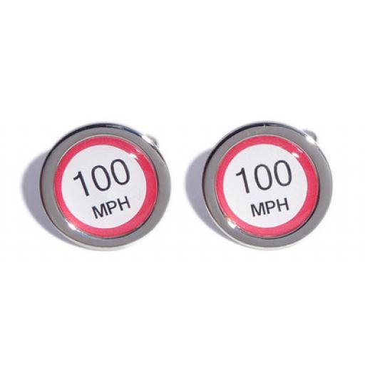 100 MPH Speed Sign cufflinks