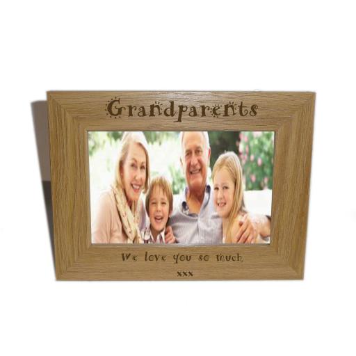 Grandparents Wooden Photo frame 6 x 4 - Personalise this frame - Free Engraving - Please email glamgifts50@yahoo co uk