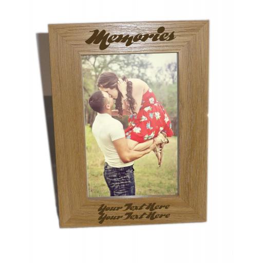 Memories Wooden Photo Frame 4x6 - Personalise This Frame - Free Engraving - Please email glamgifts50@yahoo co uk