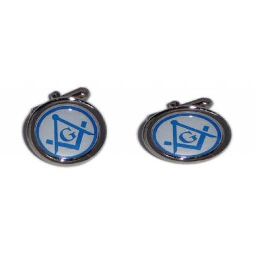 Masonic Blue & White Compass cufflinks