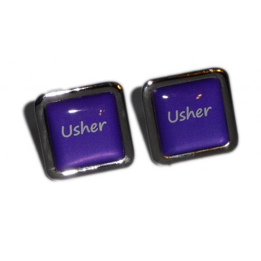 Usher Purple Square Wedding Cufflinks