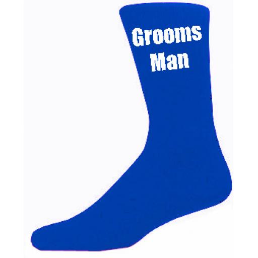 Blue Mens Wedding Socks - High Quality Groomsman Blue Socks (Adult 6-12)