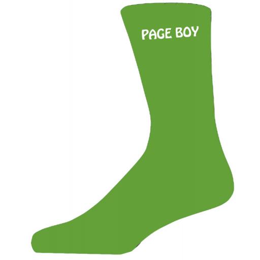 Simple Design Green Luxury Cotton Rich Wedding Socks - Page Boy