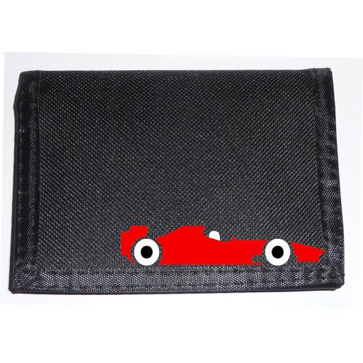Red F1 Car on a Black Nylon Wallet, Funky Birthday, Fathers Day or Christmas Gift